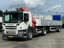 Scania P230 FASSI 13 T/M Kraan + Draco Open oplegger